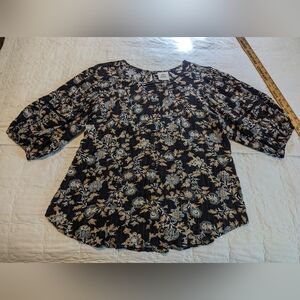 Knox rose blouse button down size med rayon print